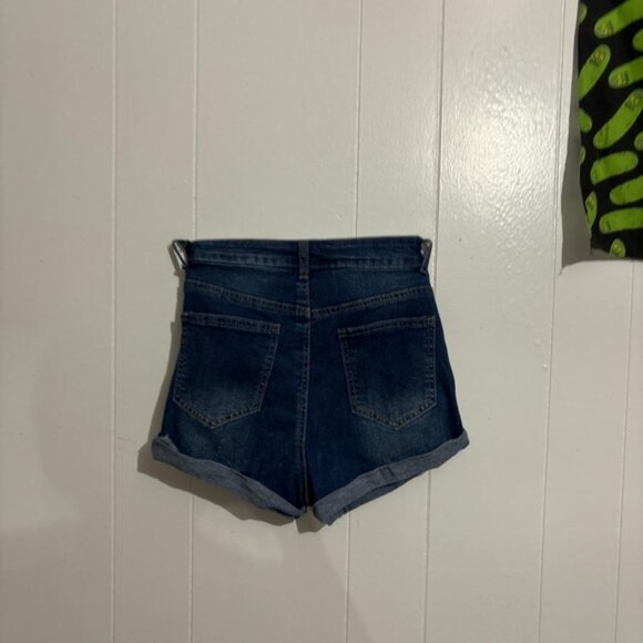SHEIN Blue Distressed Jean Shorts - Picture 3 of 3